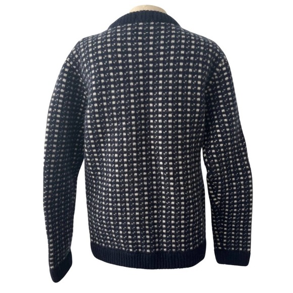 Gant Rugger Norway Vintage Navy & Blue 100% Lamb Wool Sweater Size M - Picture 3 of 3